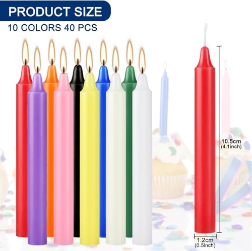 40 Pack Assorted Color Spell Chime Candles (12 Count)