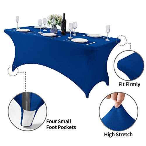 2Pack Spandex Table Cover for 6Ft or 4fT or 8ft Table Universal Fitted Stretch Tablecloth for Party (2 Count)