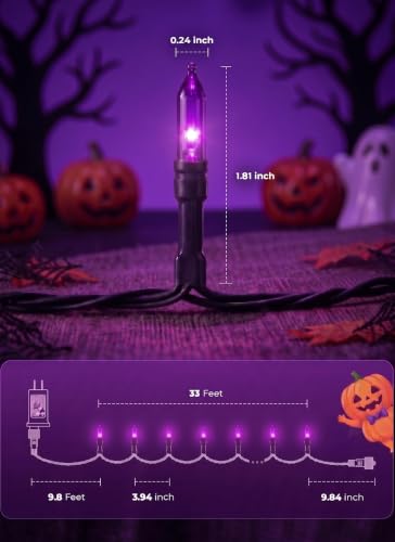 2 Pack Purple Halloween Lights