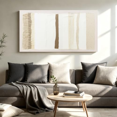 Abstract Wall Art Decor Modern Canvas Art Wall Decor Brown And White Wall Art Decor Minimalist Wall Art Prints Neutral Canvas Wall Art for Living Room 20"X40" for Room Bedroom Office Decor