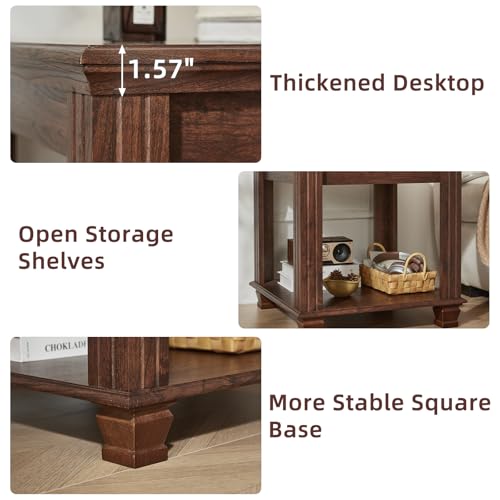 Farmhouse End Tables Set of 2 for Living Room (2 Count)
