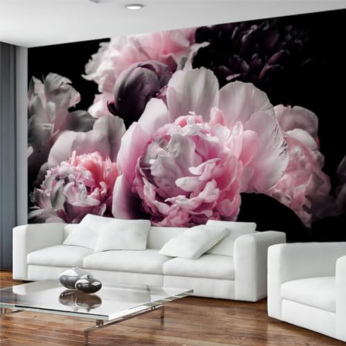Large Pink Peony Flower Wallpaper for Bedroom (99.33 Sq Ft)