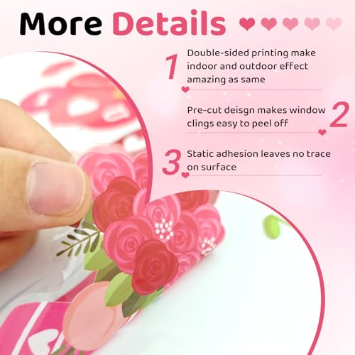 107 PCS Valentines Window Clings (9 Count)