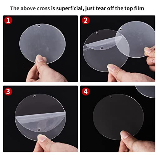 4Inch Round Acrylic Blanks Ornament 20Pcs Clear Acrylic Disc Circle (20 Count)