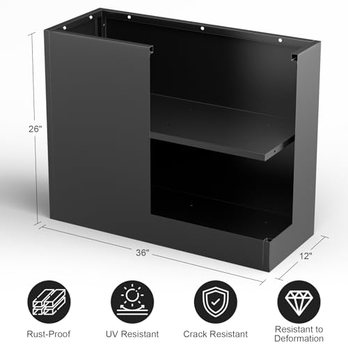 Metal Planter Box for Outdoor Plants 36" L x 12" W x 26" H
