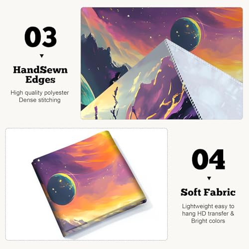Blacklight Space Astronaut Tapestry UV Reactive Galaxy Planet Glow in Dark Tapestries Black Light Poster Neon Wall Hanging Art for bedroom Living Room