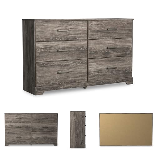 Ralinksi 6 Drawer Rustic Gray Double Dresser
