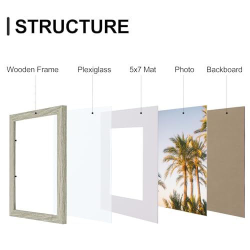 8x10 Picture Frames Set of 9 for Wall Mount & Tabletop (9 Count)