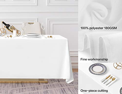 90x156 Inch White Tablecloth for 8 Foot Rectangle Tables