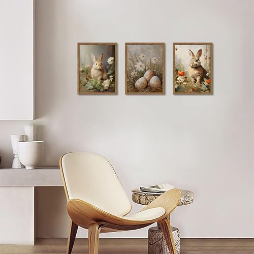 Vintage Easter Bunny Wall Art Set of 3 (3 Count)