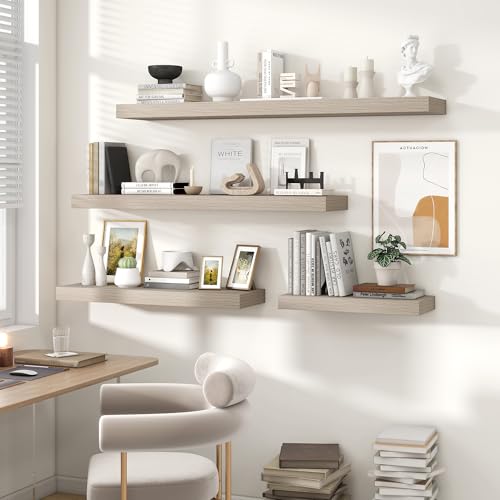 Floating Shelves 55.1" W x 10.3" D Grey Set of 2 (2 Count)