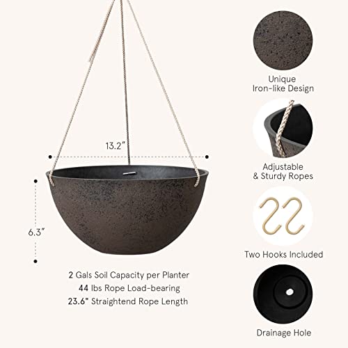 Hanging Planter Baskets for Outdoor Plants (2 Count)