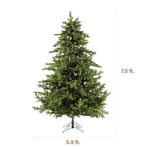 7.5 Ft. Foxtail Pine Artificial Christmas Tree with White Incandescent Smart Lights and Stand