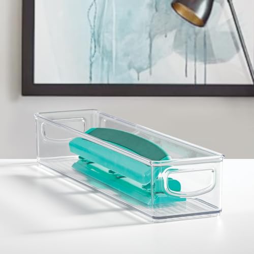 Slim Clear Plastic Storage Bin (2 Count)