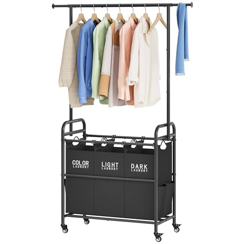 Laundry Sorter with Hanging Bar