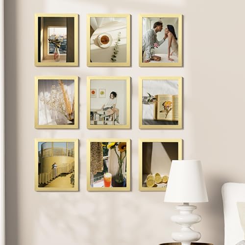8x10 Picture Frames Set of 9 for Wall or Tabletop Display (9 Count)