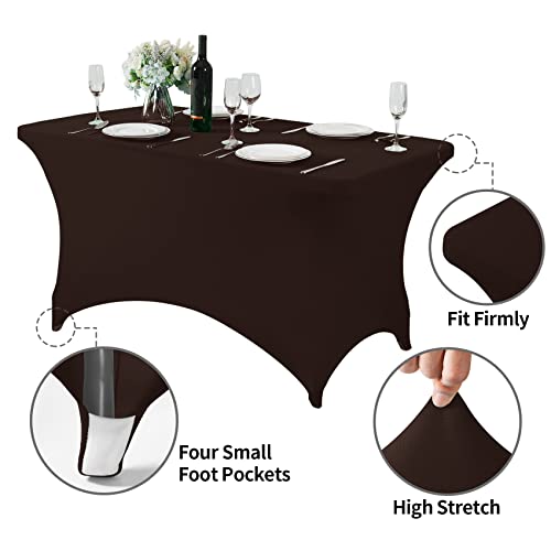 Spandex Table Cover for 4FT or 6ft or 8ft Table Universal Fitted Stretch Tablecloth for Party