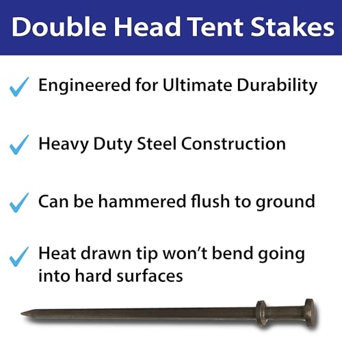 Heavy Duty Double Head Tent Stakes (25 Count)