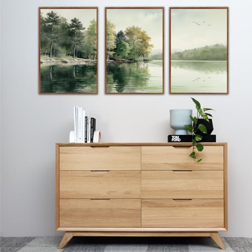 Lake art print Nature Landscape Mountain Wall Art Set