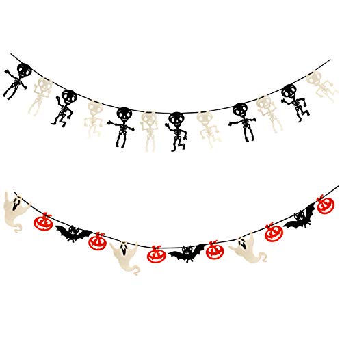 9 Foot Halloween Garland Felt Banner Chain Decorations Indoor & Outdoor (2 Count)