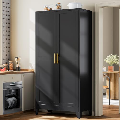 Metal 79“ Kitchen Pantry Cabinet