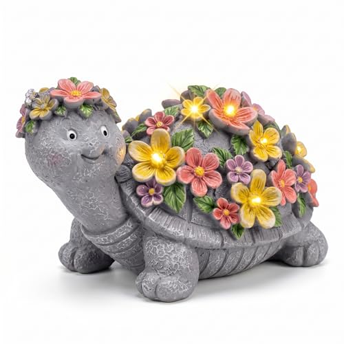 Solar Turtle Statue Garden Decor