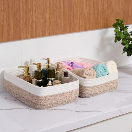 Large Shallow Organizing Baskets 15x11x5.1 Inches (4 Count)