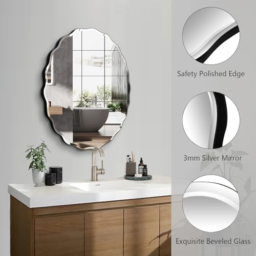 20x28 Inch Frameless Oval Wall Mirror for Bathroom Sink
