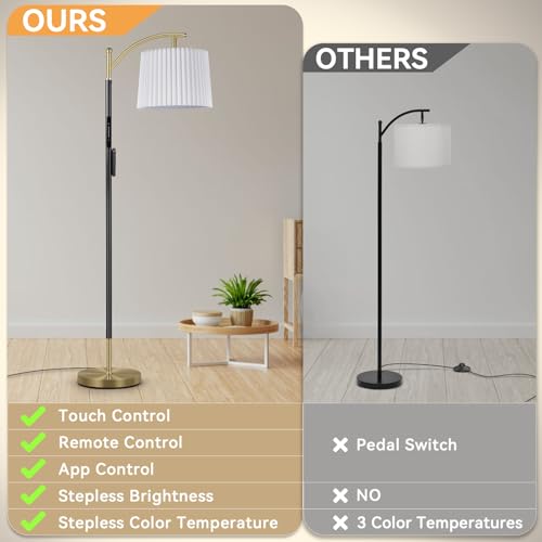 Floor Lamp with Remote for Living Room