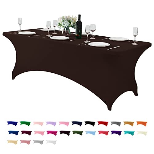 Spandex Table Cover for 8FT or 4ft or 6ft Table Universal Fitted Stretch Tablecloth for Party