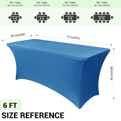6ft Stretch Spandex Table Cover for Folding Tables (2 Count)