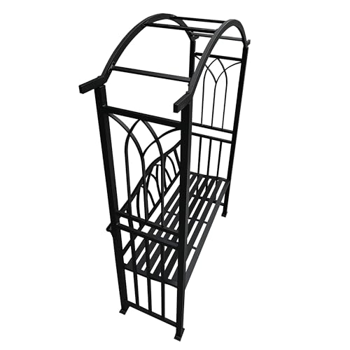 Black Aluminum Garden Arbor Arch with 2