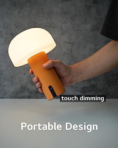 Small Cordless Mushroom Table Lamp