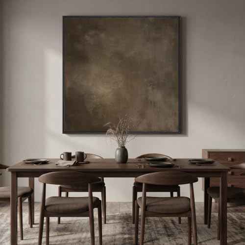 Extra Large Framed Neutral Brown Abstract Wall Art for Living Room