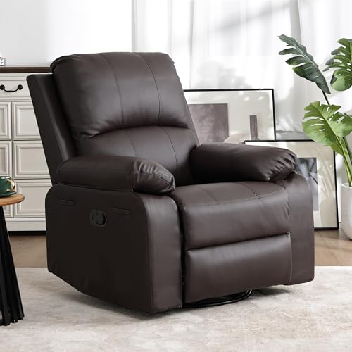 360° Swivel Rocking Leather Recliner Chair for Adults