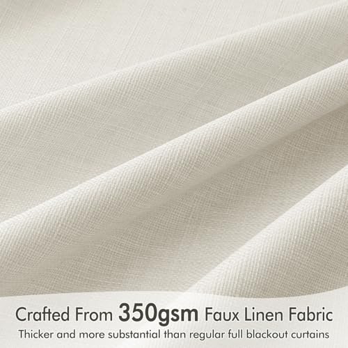 100% Blackout Back Tab Pleat Linen Curtains 50" Wx108 L (2 Count)