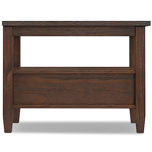 Warm Shaker 14" Wide Solid Wood End Table in Charcoal Brown