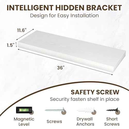 36 Inch Floating Shelves for Wall Set of 2