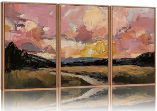 Abstract Sunset Cloudscape Framed Canvas Wall Art Set