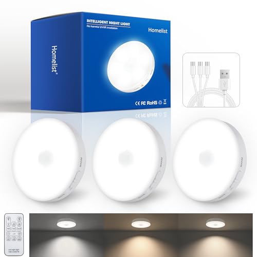 3 Pack 1500mAh Upgraded Ultra Bright Motion Sensor Lights Indoor