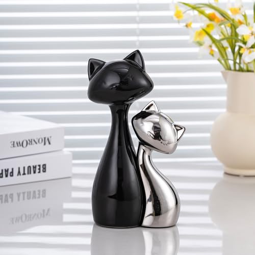 Ceramic Cat Statue Set of 2 (2 Count)