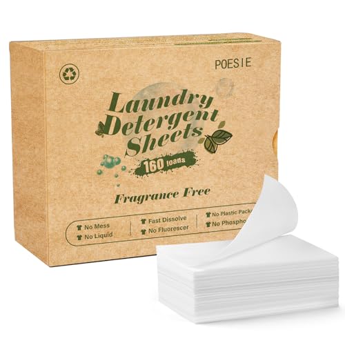 Laundry Detergent Sheets Fragrance Free Scent 160 Count