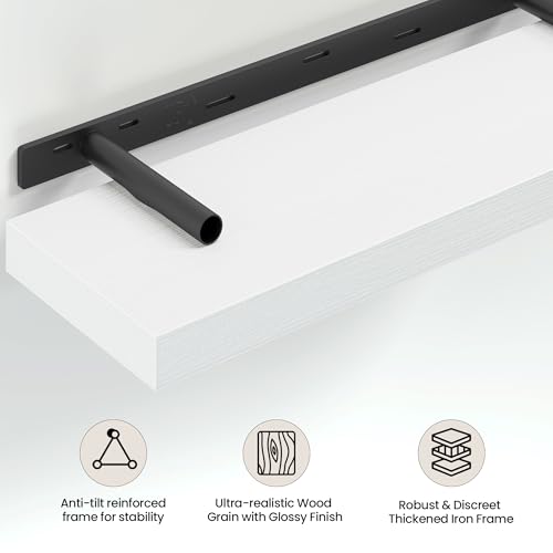 24 Inch Floating Shelves Wall Mounted for Display (2 Count)