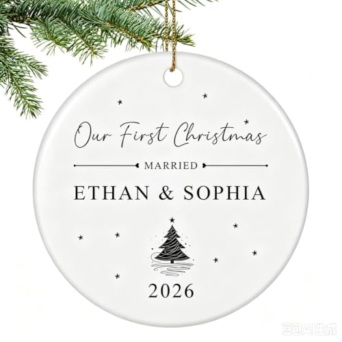 Personalized First Christmas Married Ornament 2026
