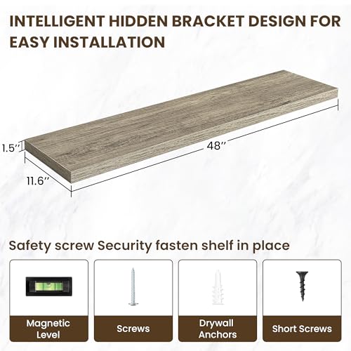 48 Inch Floating Shelves