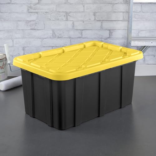 Industrial Storage Tote with Lids for Garage (12 Count)