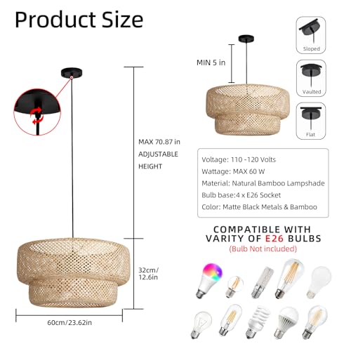 Woven Bamboo Pendant Light