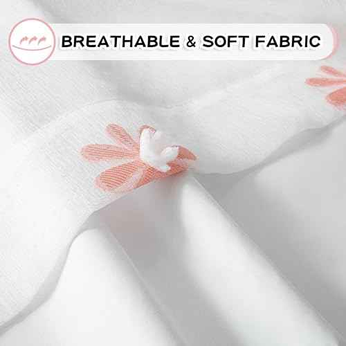 Pink Floral Blackout Curtains for Nursery Thermal Insulated Flower Sheer Curtain 72 Inch Long for Girls Bedroom Double Layered Window Drapes for Dining Room Grommet (2 Count)