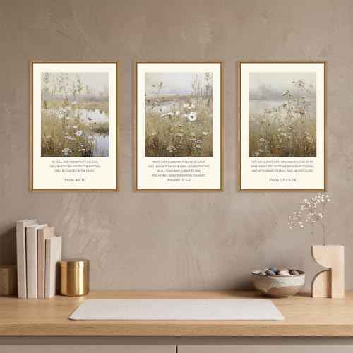 Vintage Christian Bible Verses Framed Canvas Wall Art