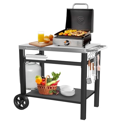 Grill Table Movable Dining Cart